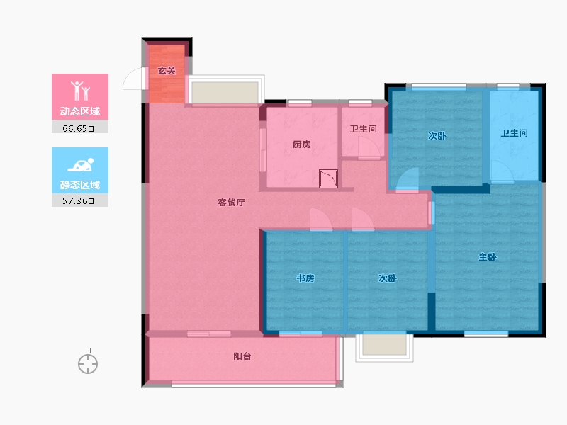 江西省-吉安市-正荣阳光城・文澜府-111.01-户型库-动静分区