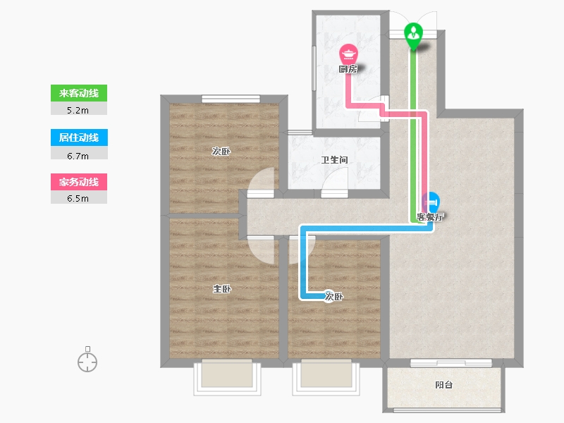 陕西省-宝鸡市-豪城天下-83.38-户型库-动静线