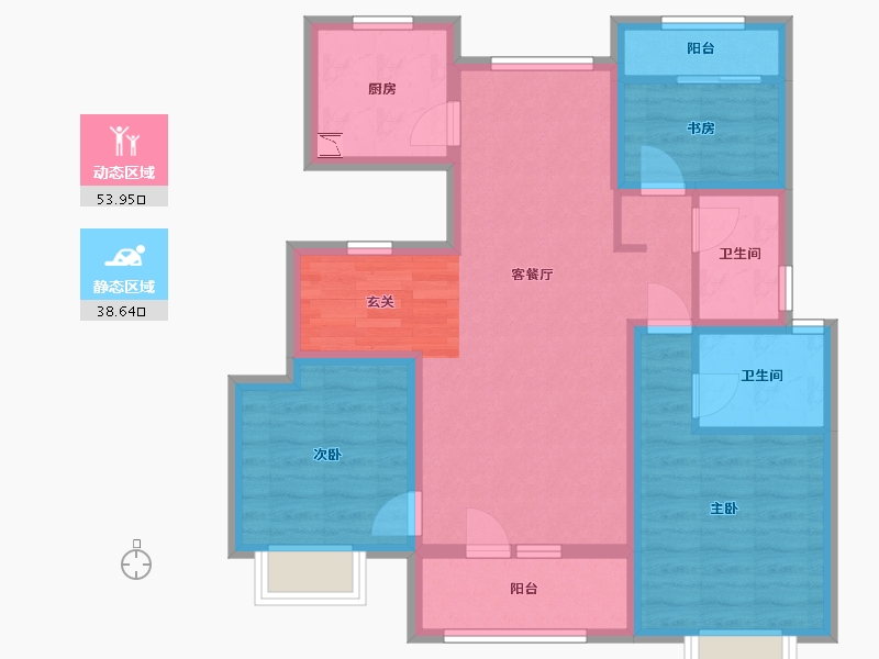 天津-天津市-东昊骏�Z学府-81.17-户型库-动静分区