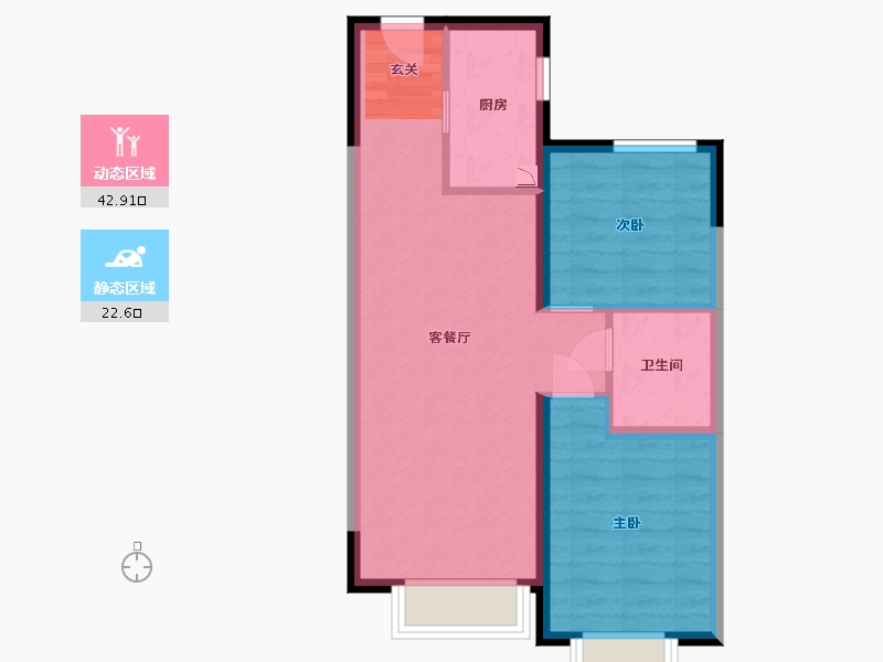 天津-天津市-凯旋门-58.36-户型库-动静分区