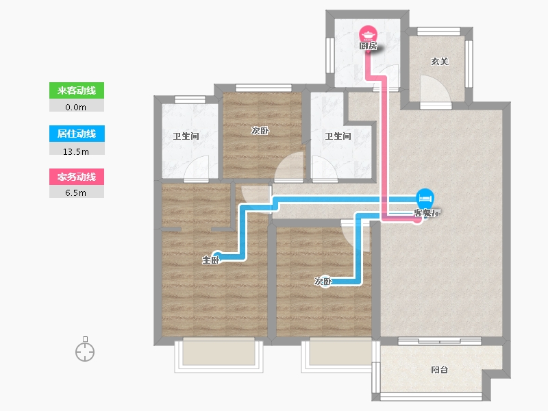 江西省-赣州市-红星中央广场-84.00-户型库-动静线