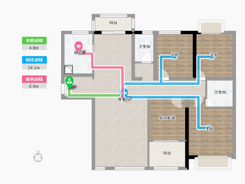 福建省-泉州市-龙湖嘉天下-109.38-户型库-动静线