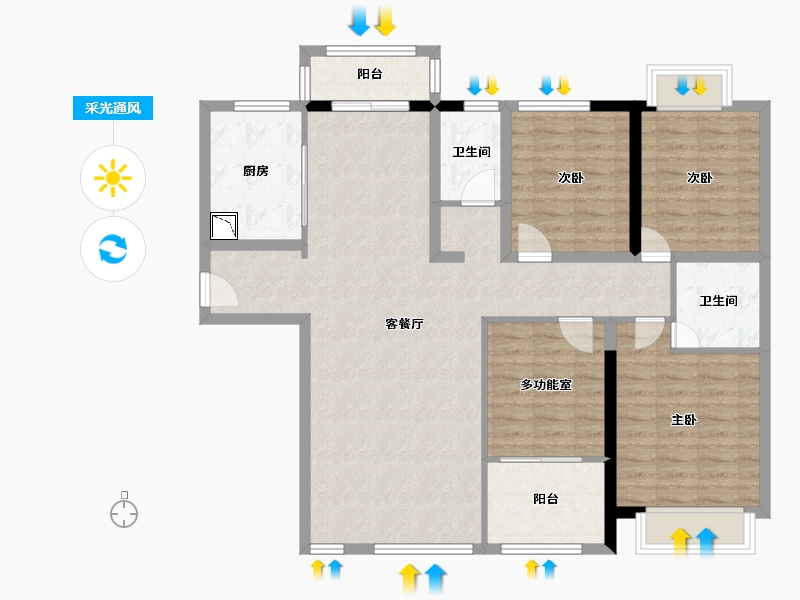 福建省-泉州市-龙湖嘉天下-109.38-户型库-采光通风