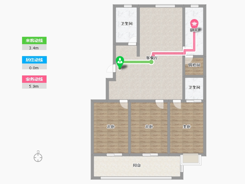 山东省-济宁市-孟姑集阳光花园-122.00-户型库-动静线