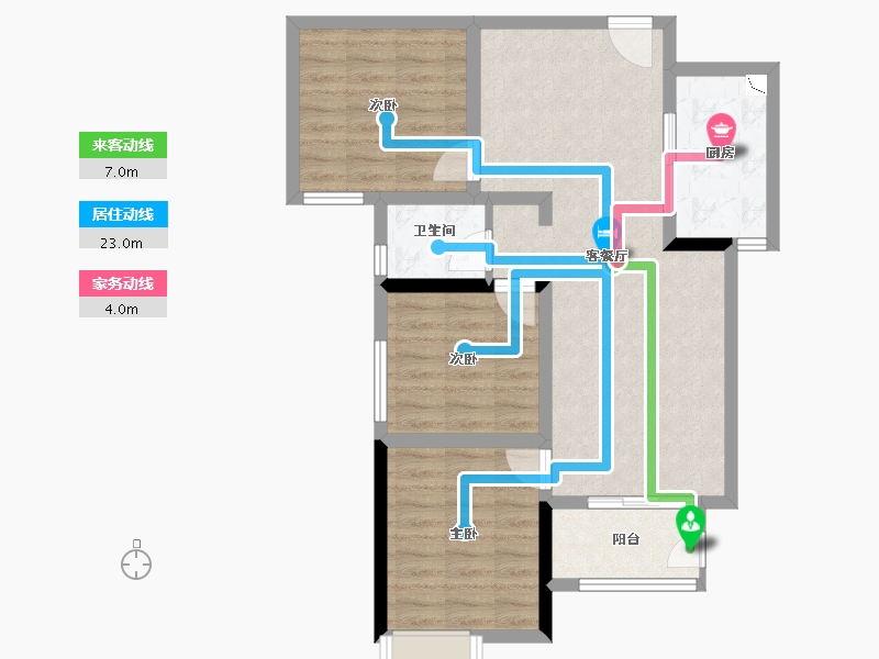 湖南省-长沙市-顺舟・旺城-74.34-户型库-动静线