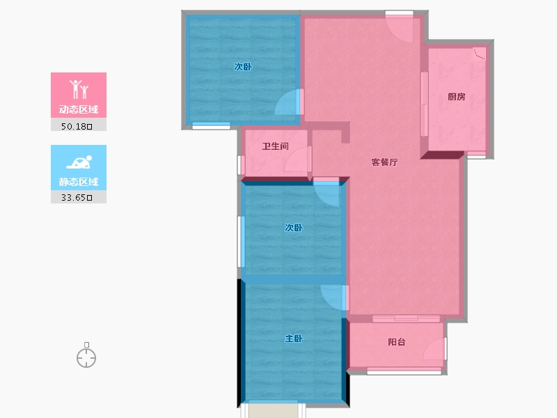 湖南省-长沙市-顺舟・旺城-74.34-户型库-动静分区