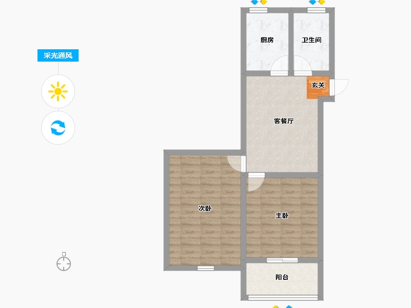 上海-上海市-东泉苑-64.76-户型库-采光通风