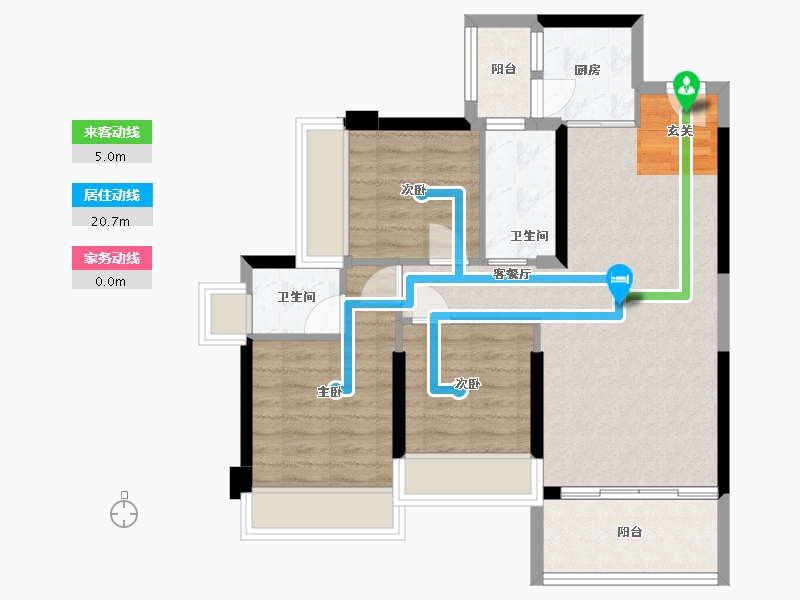 广东省-江门市-御锦世家花园-71.50-户型库-动静线