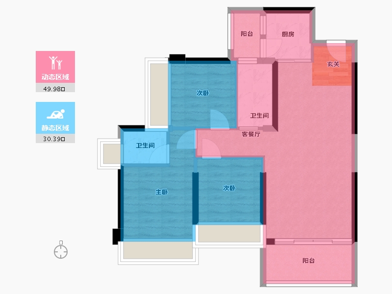 广东省-江门市-御锦世家花园-71.50-户型库-动静分区