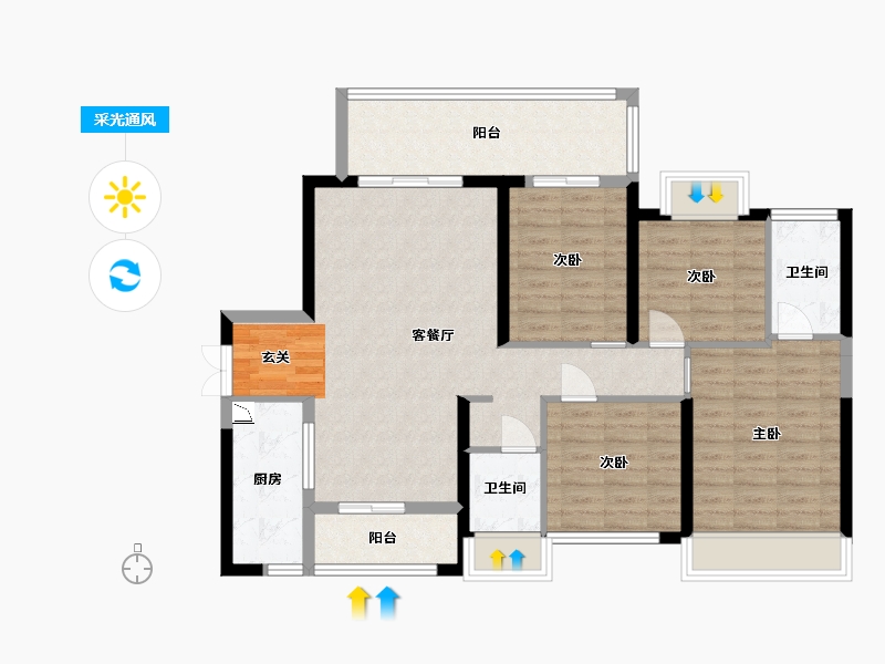 广东省-湛江市-湛江招商国际邮轮城-103.30-户型库-采光通风