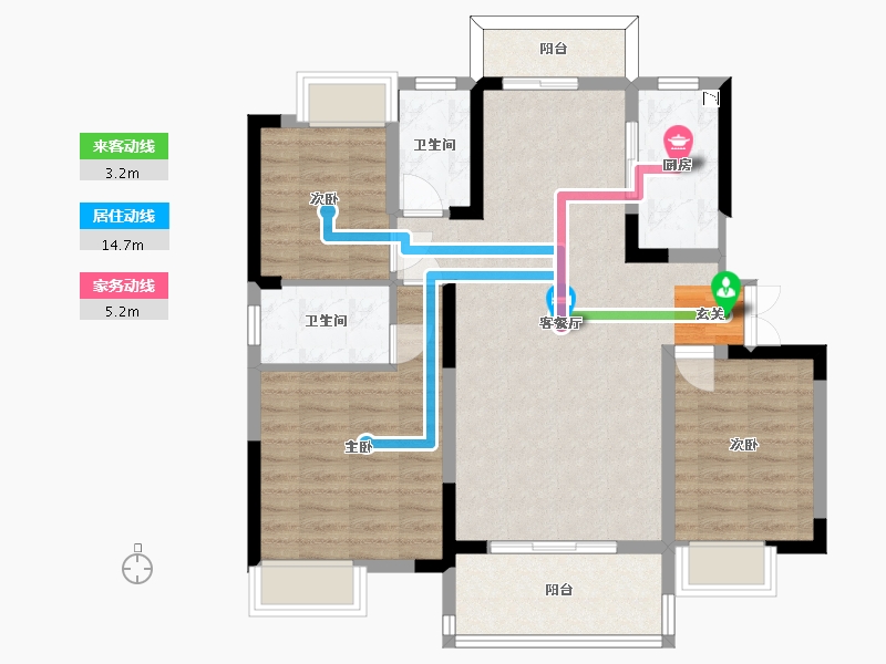 江西省-九江市-锦天府-88.80-户型库-动静线