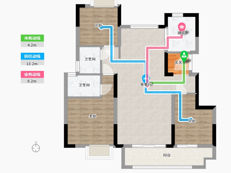 江西省-九江市-锦天府-88.80-户型库-动静线