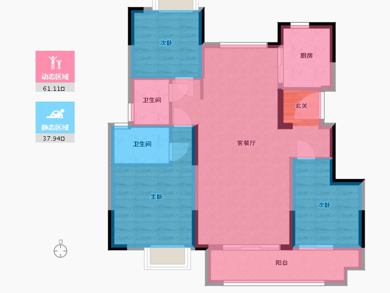 江西省-九江市-锦天府-88.80-户型库-动静分区