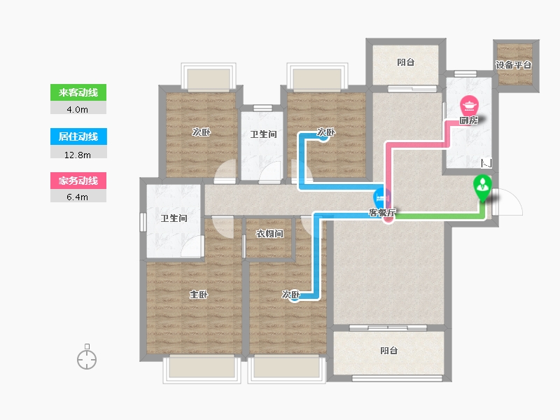 湖南省-长沙市-金茂建发・观悦-113.60-户型库-动静线