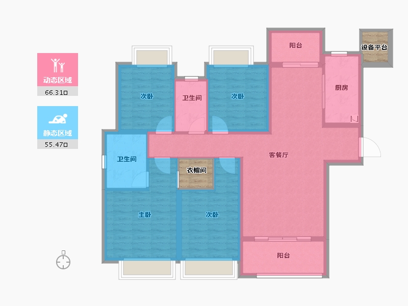 湖南省-长沙市-金茂建发・观悦-113.60-户型库-动静分区