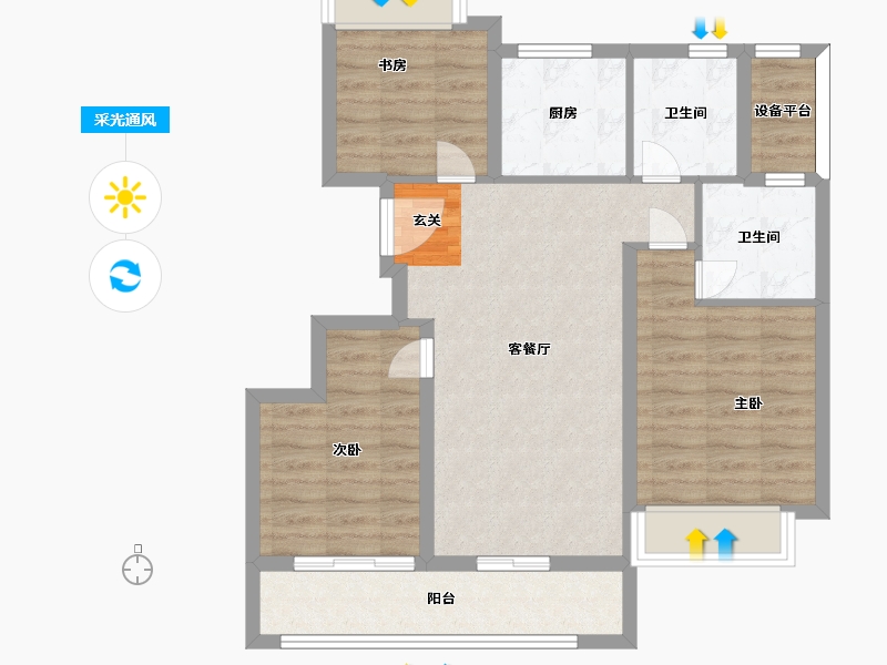 浙江省-衢州市-天阳融信・澜岸铭邸-78.36-户型库-采光通风