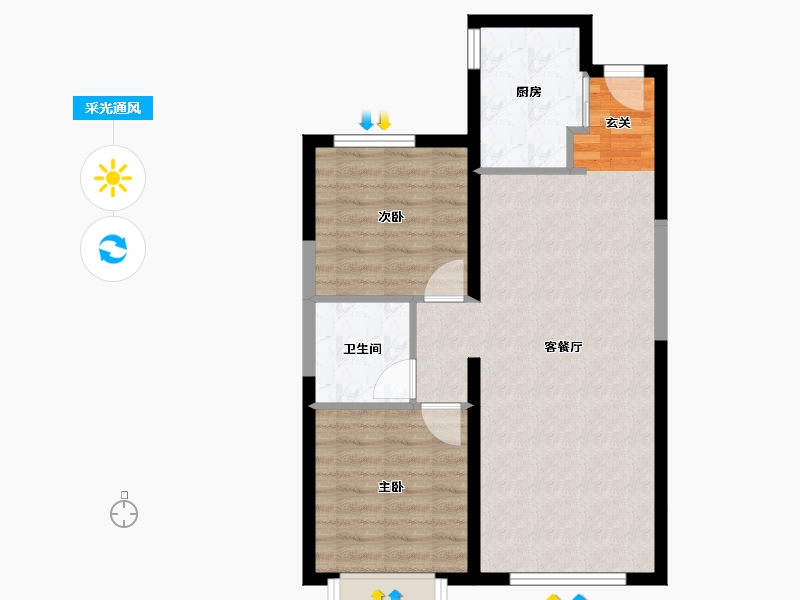 山西省-太原市-富力金禧城-62.22-户型库-采光通风