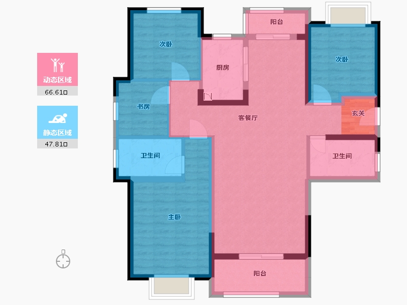 湖北省-武汉市-汉悦府坤�Z-101.68-户型库-动静分区