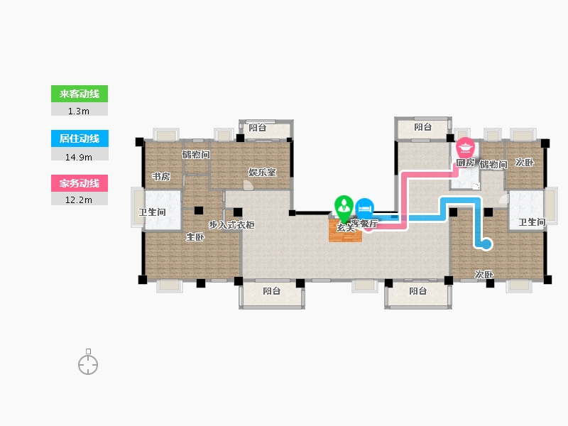 湖北省-武汉市-博译上坤・云�o-301.60-户型库-动静线