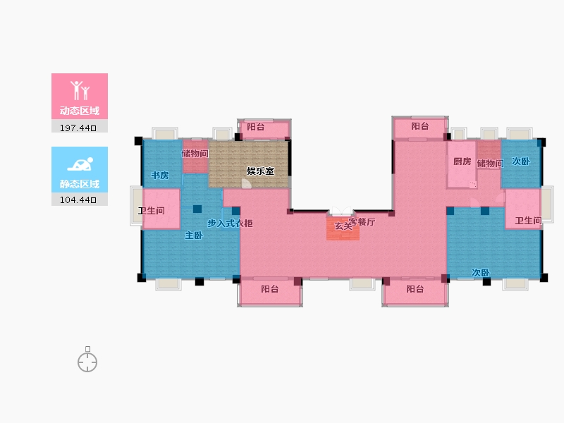 湖北省-武汉市-博译上坤・云�o-301.60-户型库-动静分区