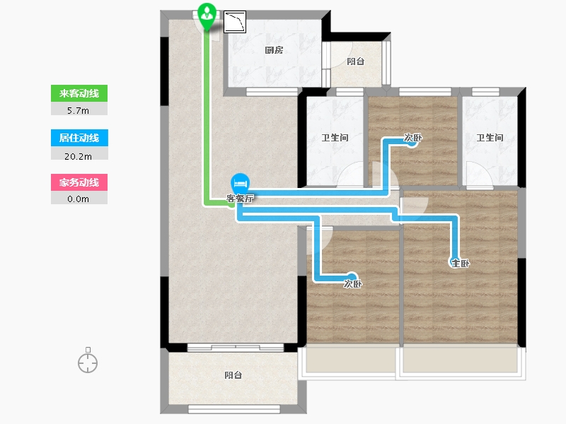 河南省-郑州市-碧桂园天澜-88.27-户型库-动静线