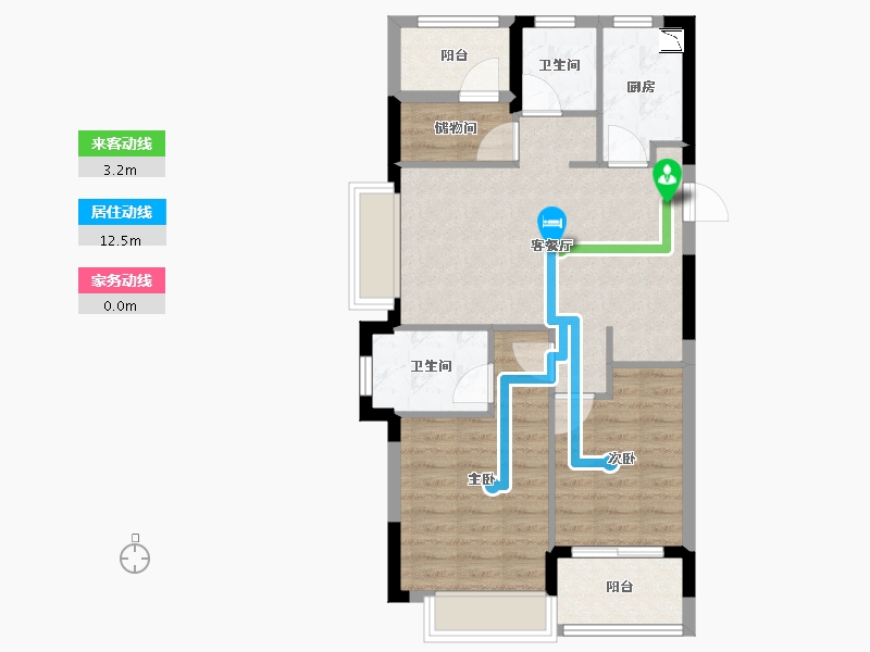 浙江省-温州市-德信东望里-70.40-户型库-动静线