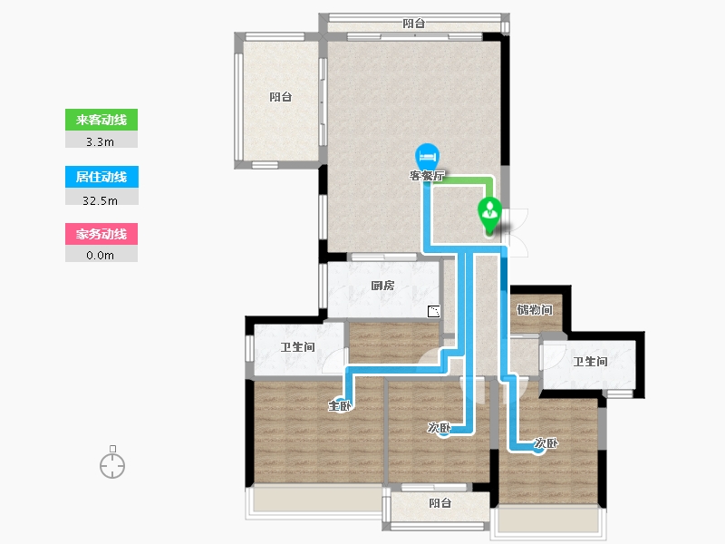 浙江省-温州市-外滩江月湾-111.21-户型库-动静线