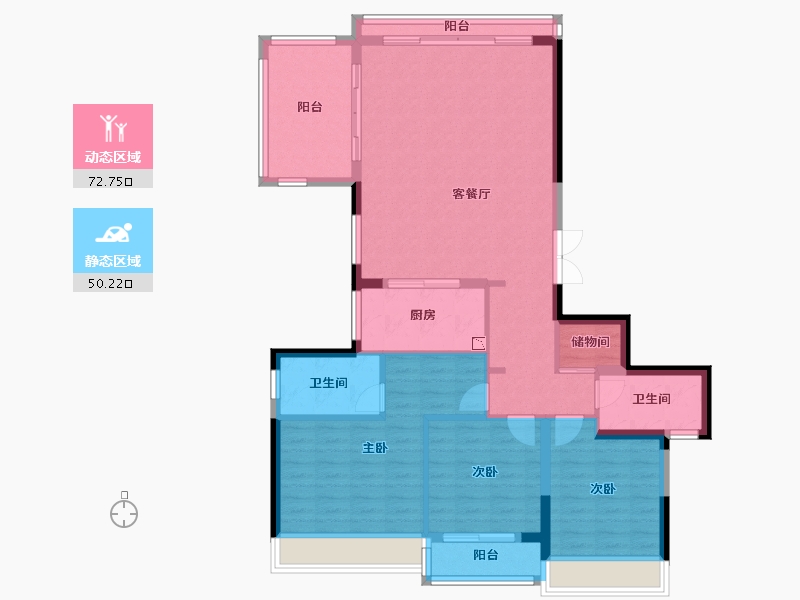 浙江省-温州市-外滩江月湾-111.21-户型库-动静分区