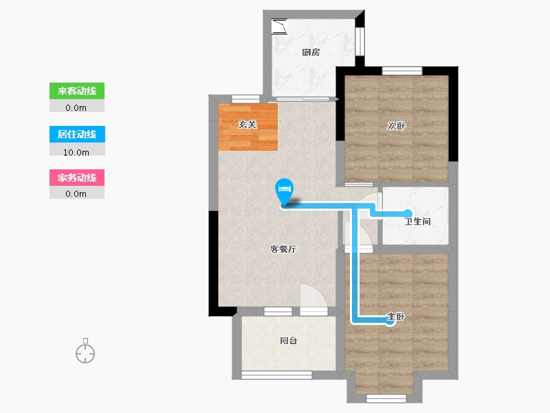 河北省-廊坊市-荣盛・桃李观邸-54.12-户型库-动静线