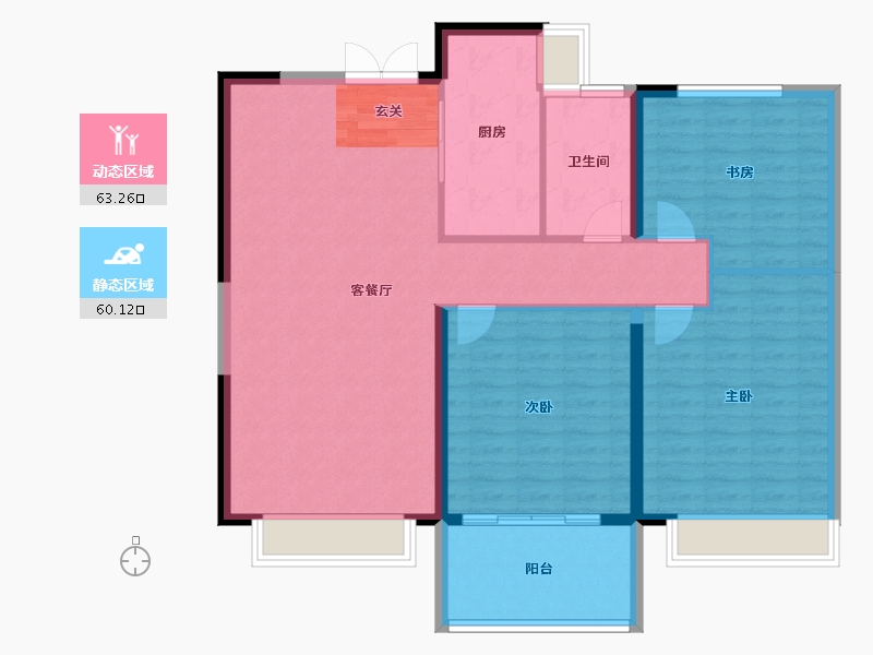 山东省-菏泽市-中央檀府-113.00-户型库-动静分区