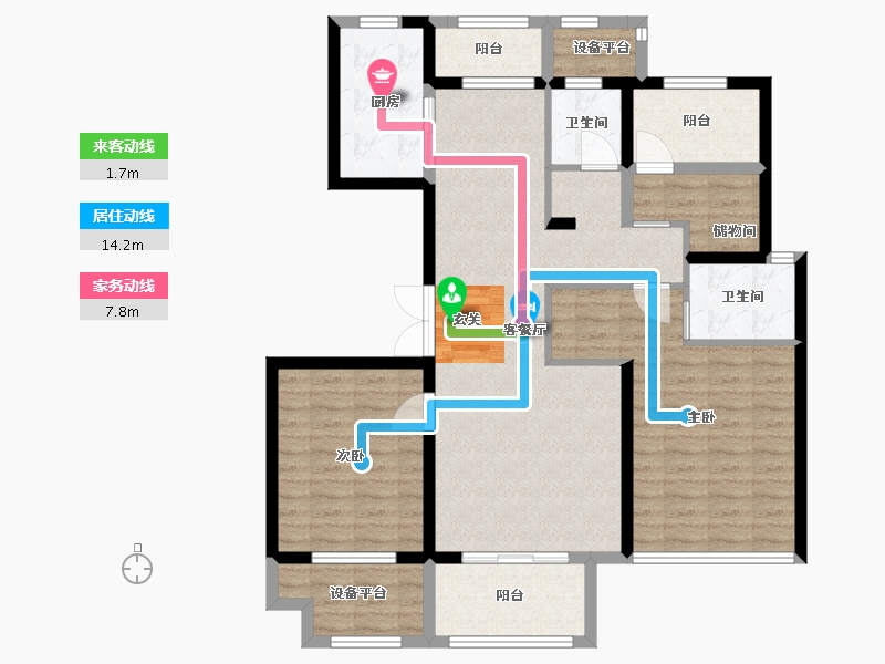 河南省-南阳市-新旭・京华府-106.34-户型库-动静线