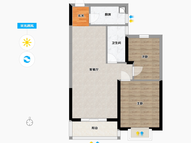 河南省-南阳市-南阳嘉和家园-64.50-户型库-采光通风