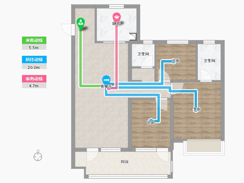 山东省-青岛市-蔚蓝创新天地-81.82-户型库-动静线