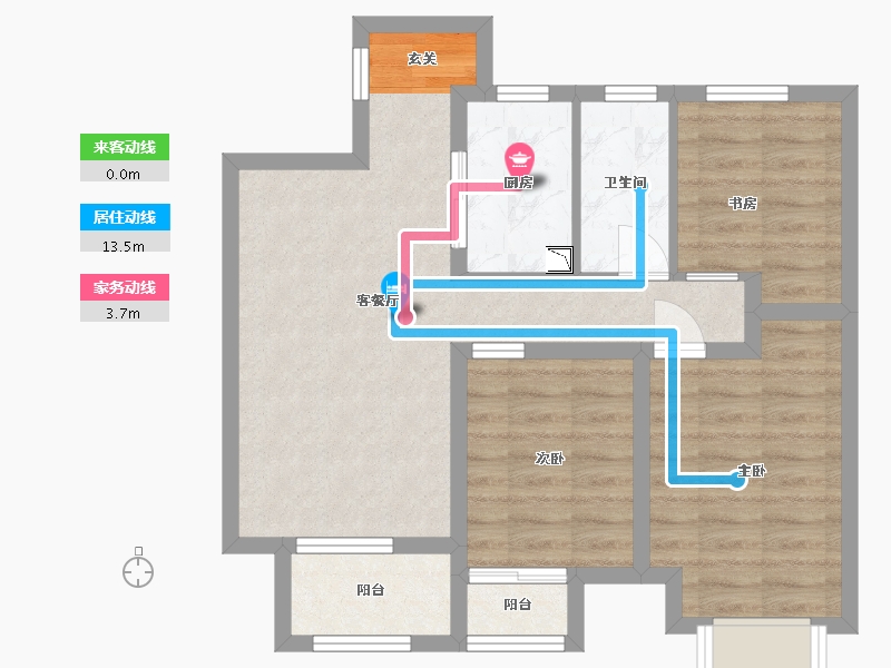 河北省-廊坊市-融创・时代壹号-67.33-户型库-动静线