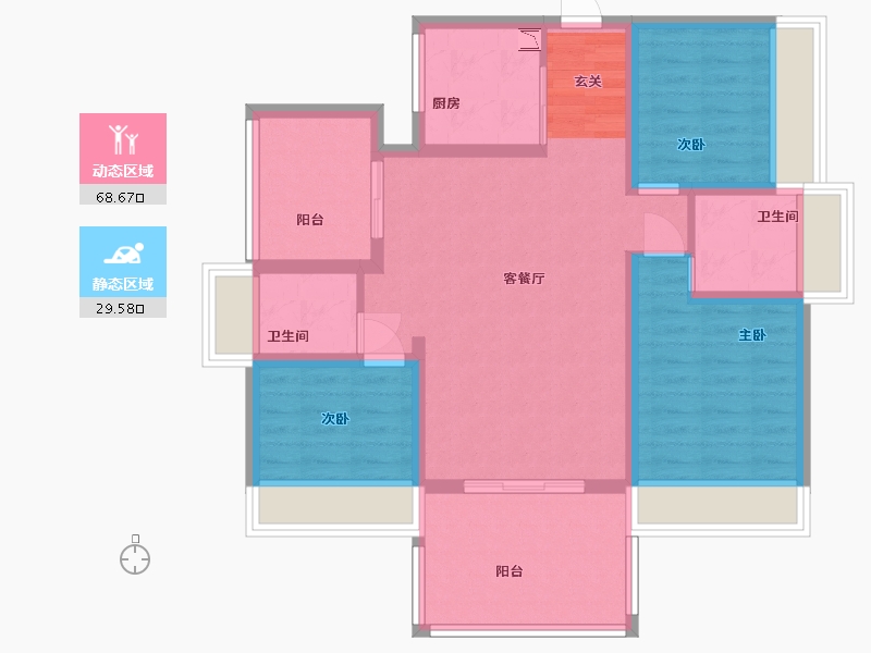 四川省-绵阳市-三汇・四季公园-86.90-户型库-动静分区