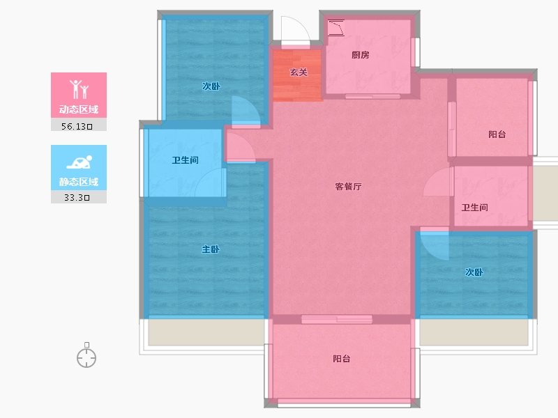 四川省-绵阳市-三汇・四季公园-78.84-户型库-动静分区