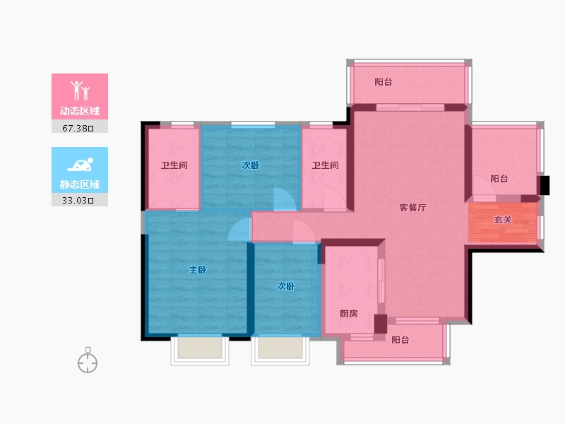 广西壮族自治区-钦州市-敏捷・珑�h湾-88.78-户型库-动静分区