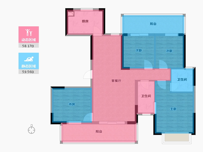 广西壮族自治区-南宁市-大唐世茂天悦-104.22-户型库-动静分区