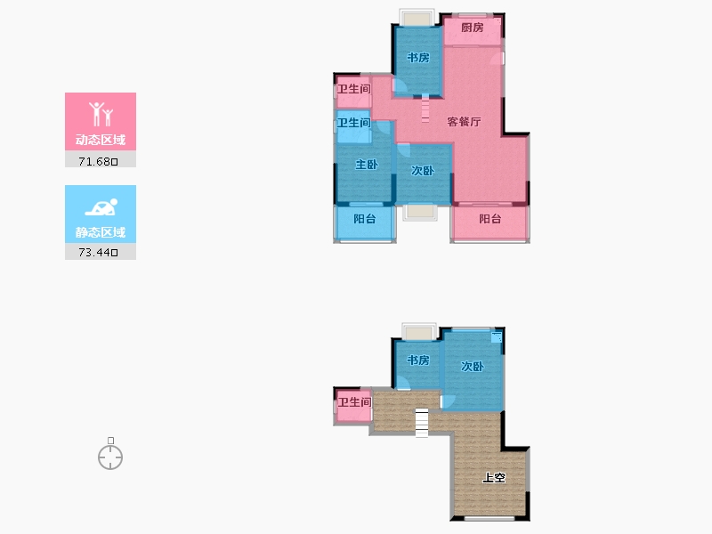 广西壮族自治区-南宁市-启迪亮2期科技公寓-160.67-户型库-动静分区