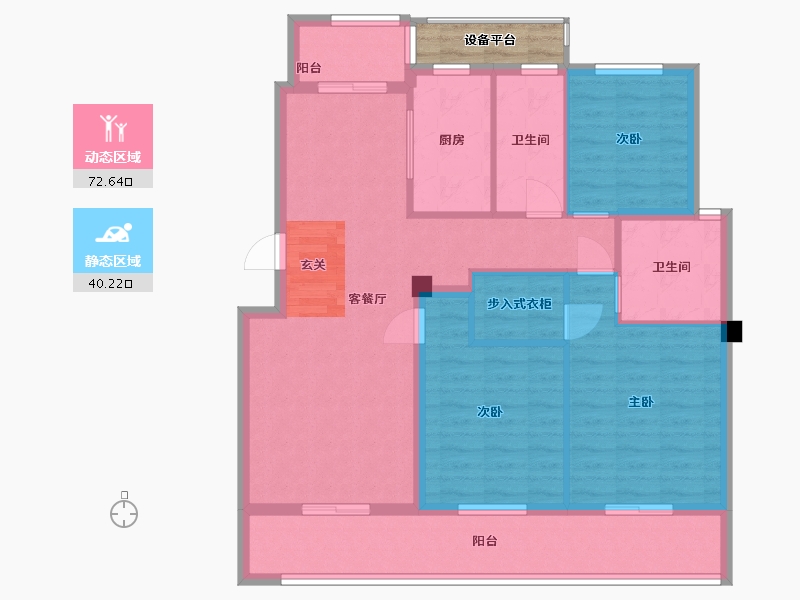 浙江省-舟山市-柳岸晓风花园-104.35-户型库-动静分区