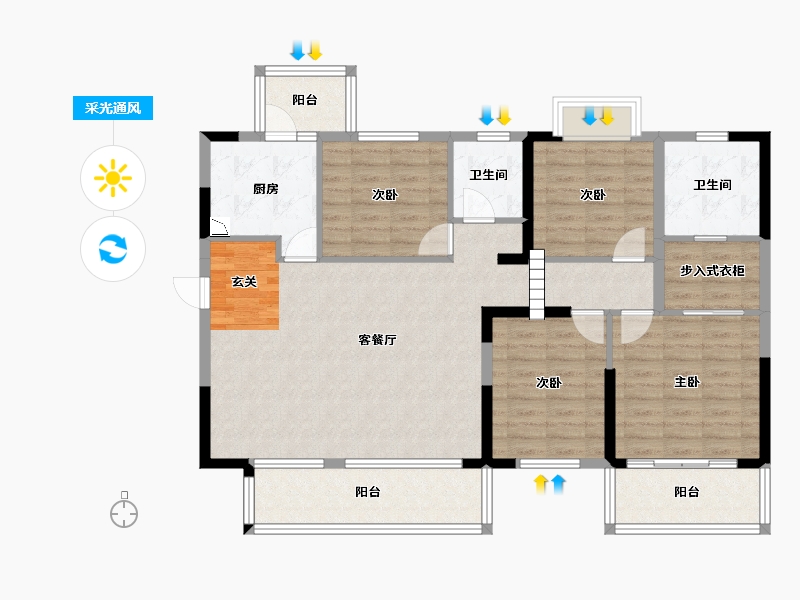 广西壮族自治区-南宁市-光明城市-115.20-户型库-采光通风