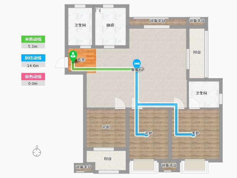 浙江省-舟山市-恒大悦珑湾-107.13-户型库-动静线