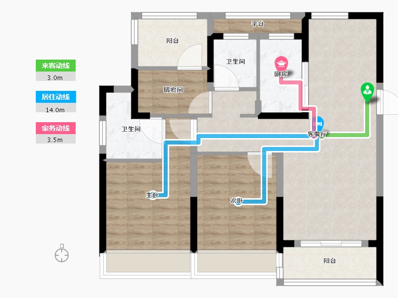 浙江省-温州市-时代瓯海壹品-84.81-户型库-动静线