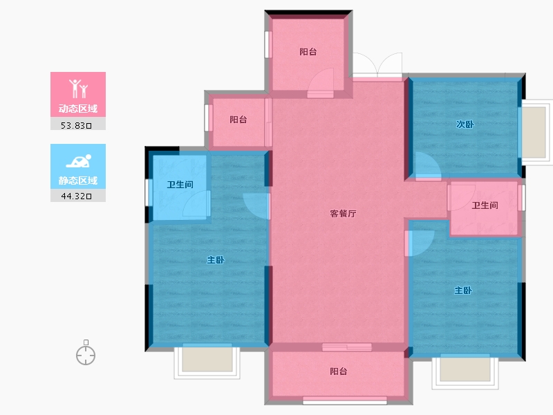 湖南省-株洲市-柳家湾小区-87.77-户型库-动静分区