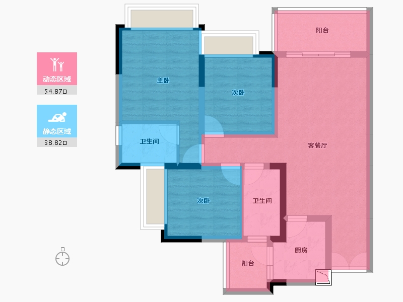 四川省-成都市-江湾府-82.47-户型库-动静分区