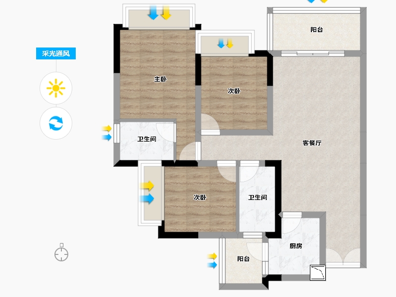 四川省-成都市-江湾府-82.47-户型库-采光通风