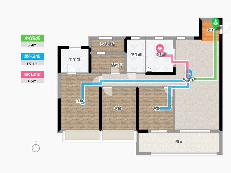 江苏省-常州市-龙湖・景粼天著-115.07-户型库-动静线