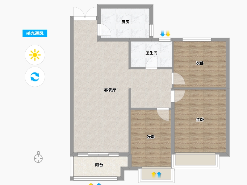 河南省-开封市-东方国际-88.89-户型库-采光通风