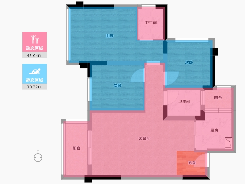 四川省-巴中市-平昌一品・凤凰城-65.66-户型库-动静分区