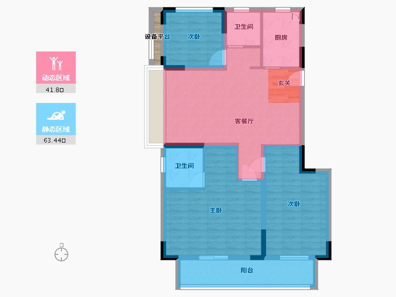 安徽省-蚌埠市-融创山水宸院-95.27-户型库-动静分区